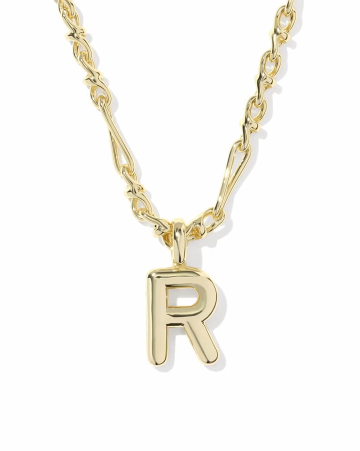 Kendra Scott: Bubble Letter Short Pendant Necklace Gold