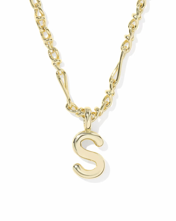 Kendra Scott: Bubble Letter Short Pendant Necklace Gold