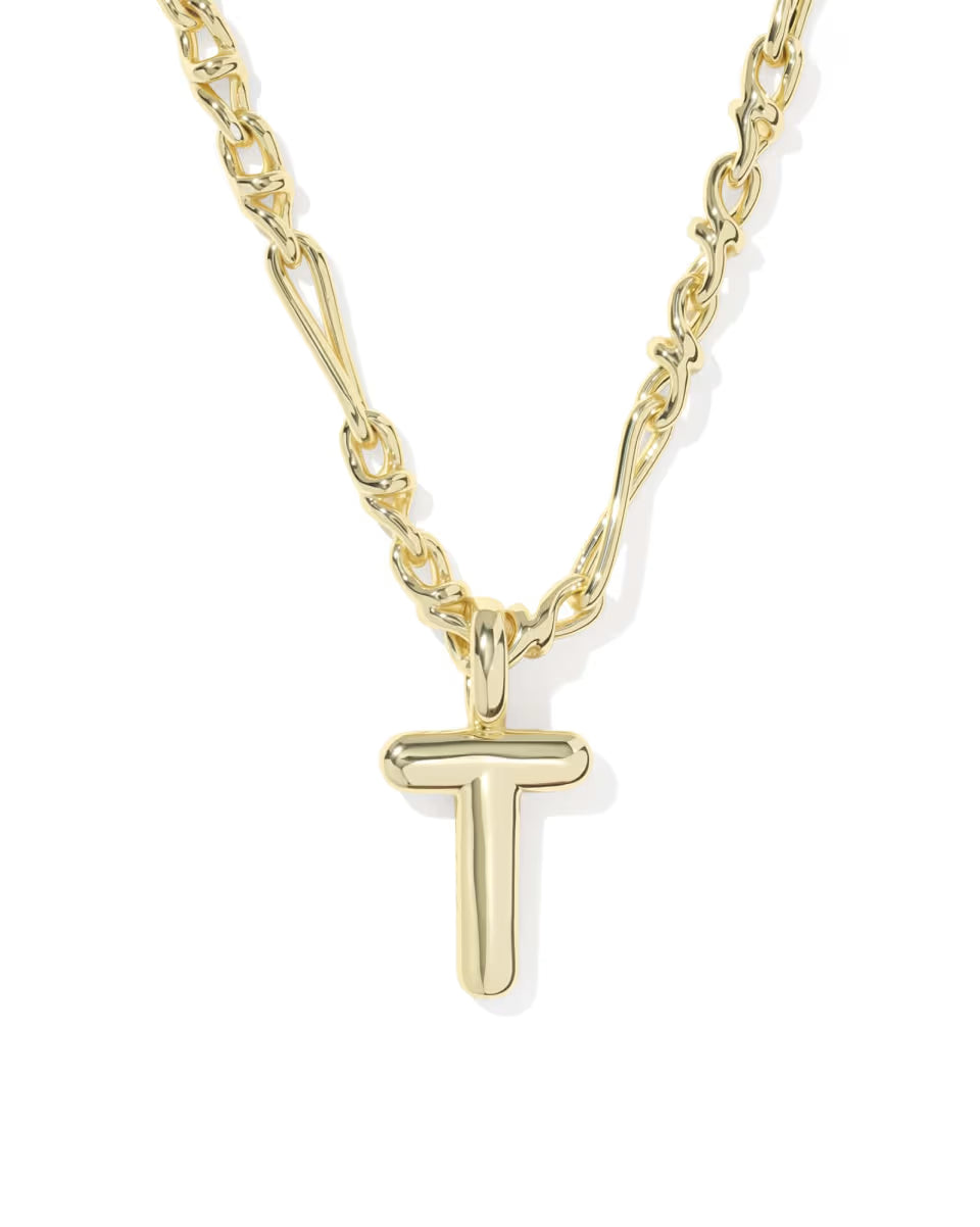 Kendra Scott: Bubble Letter Short Pendant Necklace Gold