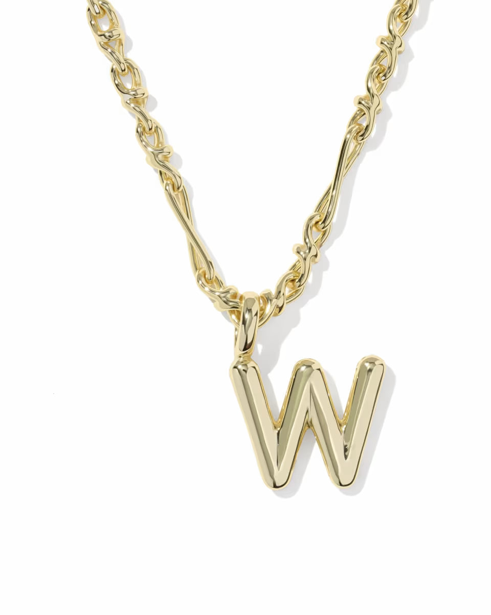 Kendra Scott: Bubble Letter Short Pendant Necklace Gold