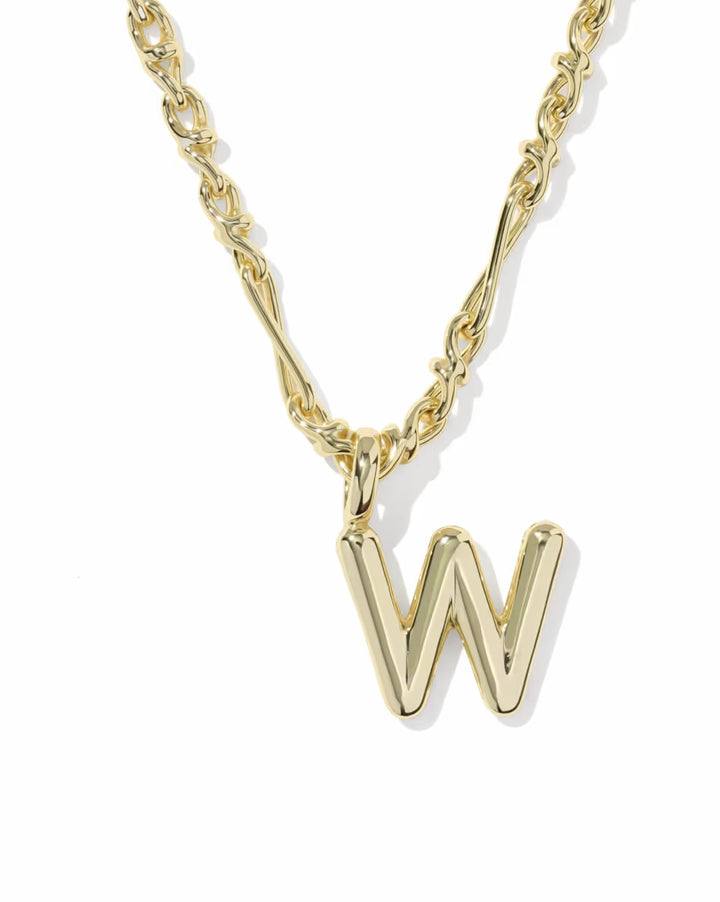 Kendra Scott: Bubble Letter Short Pendant Necklace Gold