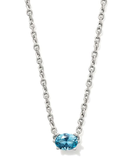 Kendra Scott: Cailin Crystal Pendant Necklace in Silver Aqua Crystal - The Vogue Boutique
