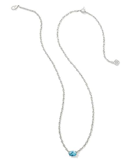 Kendra Scott: Cailin Crystal Pendant Necklace in Silver Aqua Crystal - The Vogue Boutique