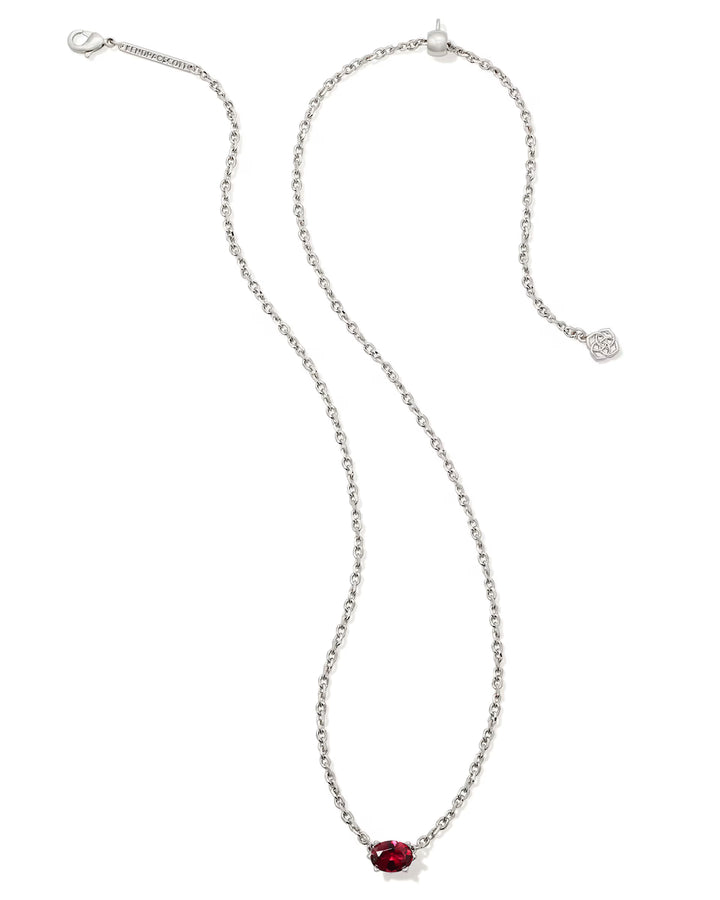 Kendra Scott: Cailin Crystal Pendant Necklace in Silver Red Crystal - The Vogue Boutique