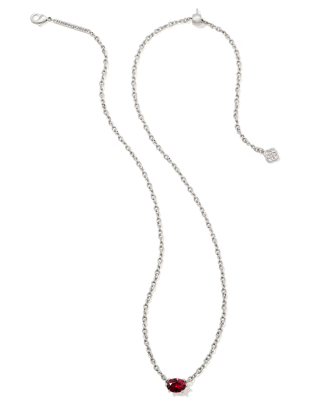 Kendra Scott: Cailin Crystal Pendant Necklace in Silver Red Crystal - The Vogue Boutique