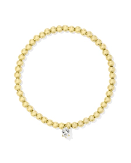 Kendra Scott: Cailin Stretch Bracelet in Gold White Crystal - The Vogue Boutique