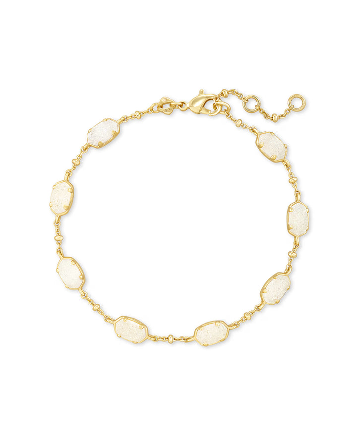 Kendra Scott: Emilie Gold Link Chain Bracelet In Iridescent Drusy