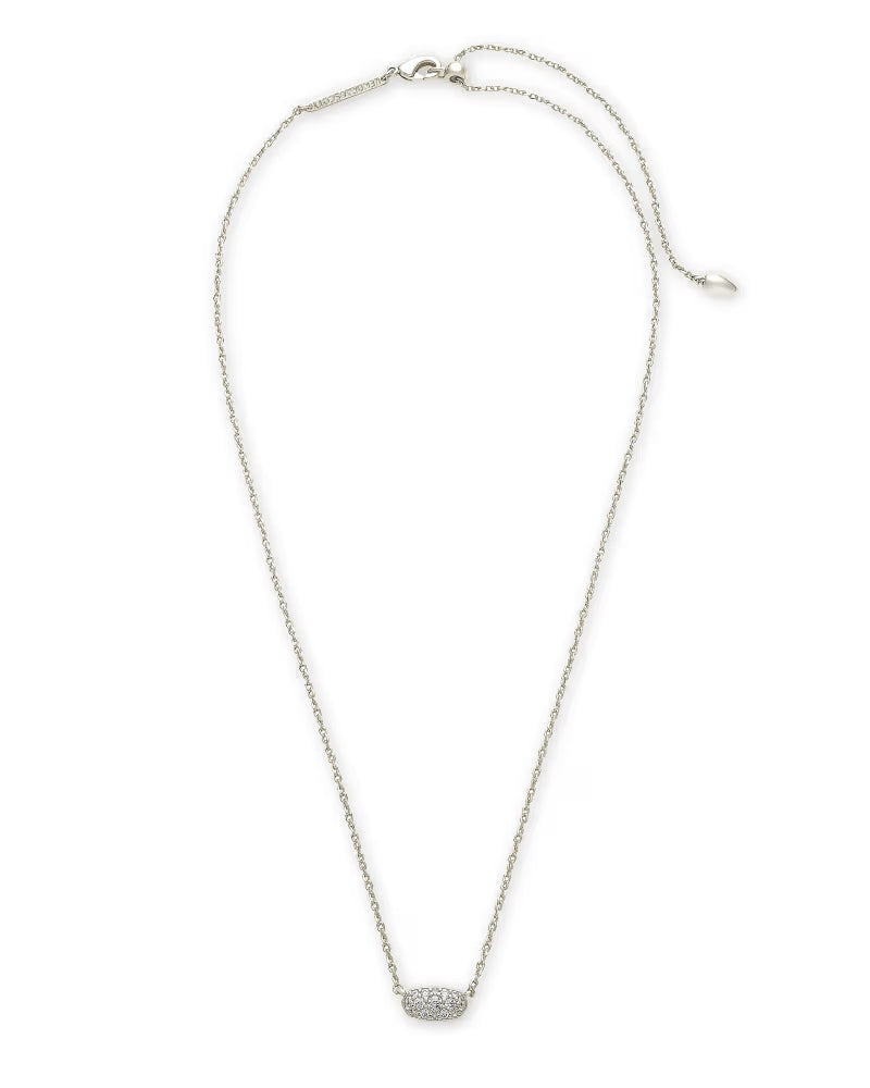 Kendra Scott: Grayson Crystal Pendant Necklace in silver - The Vogue Boutique