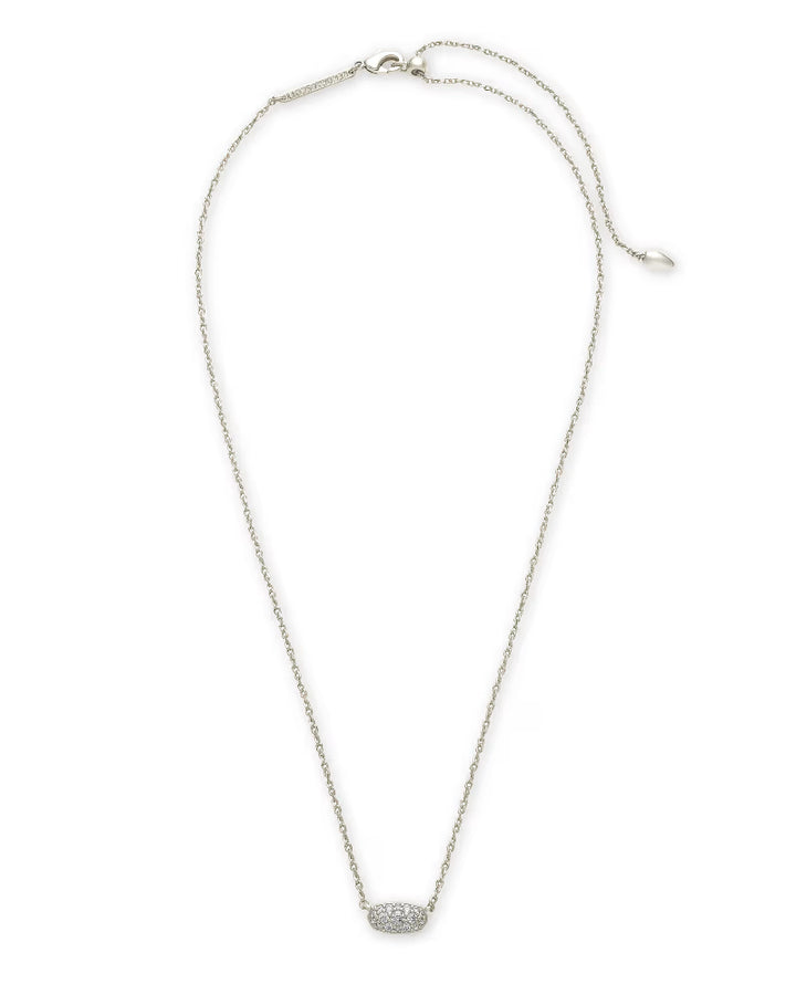 Kendra Scott: Grayson Crystal Pendant Necklace in silver - The Vogue Boutique