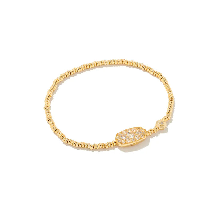 Kendra Scott: Grayson Crystal Stretch Bracelet in gold - The Vogue Boutique