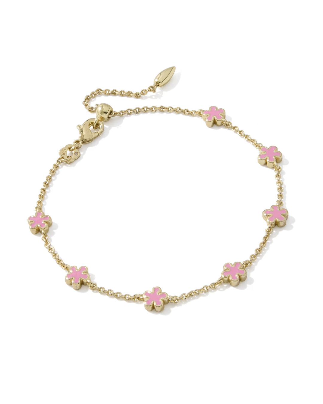 Kendra Scott: Jane Delicate Chain Bracelet in Gold Dark Pink Enamel