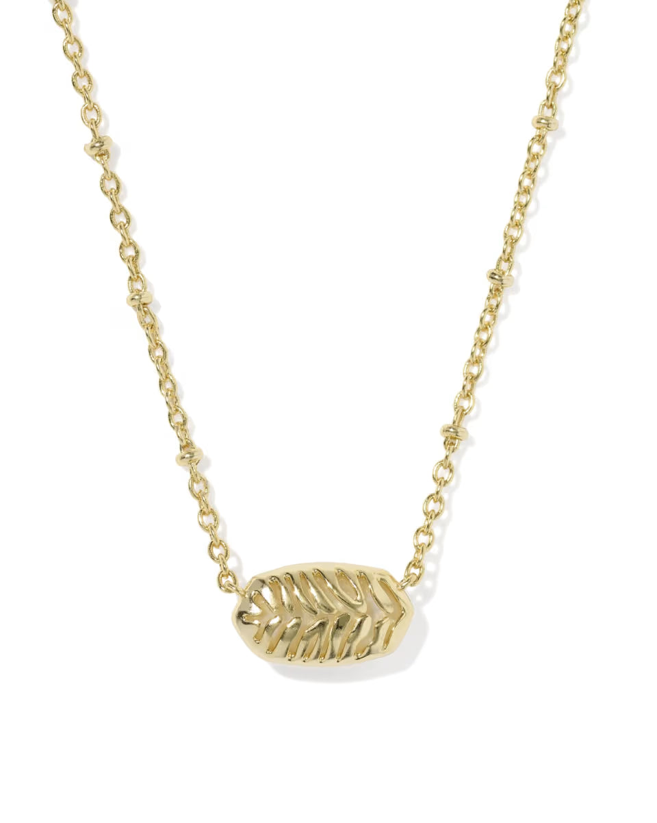 Kendra Scott: Tiger Striped Elisa Short Pendant Necklace In Gold Natural Mother Of Pearl (9608805492)
