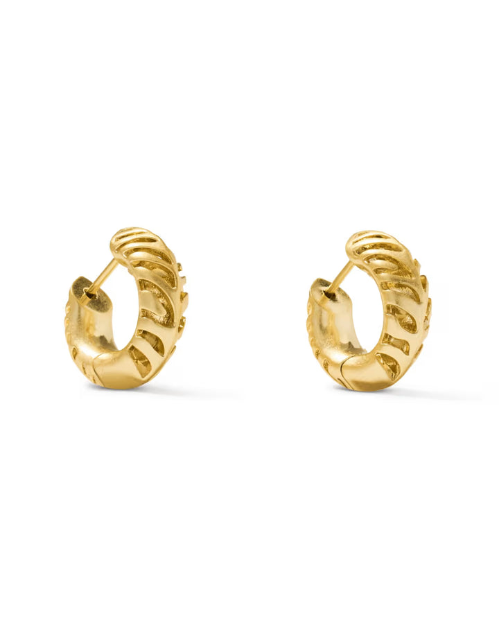 Kendra Scott: Tiger Stripped Mikki Huggie Earrings in Gold (9608805535)