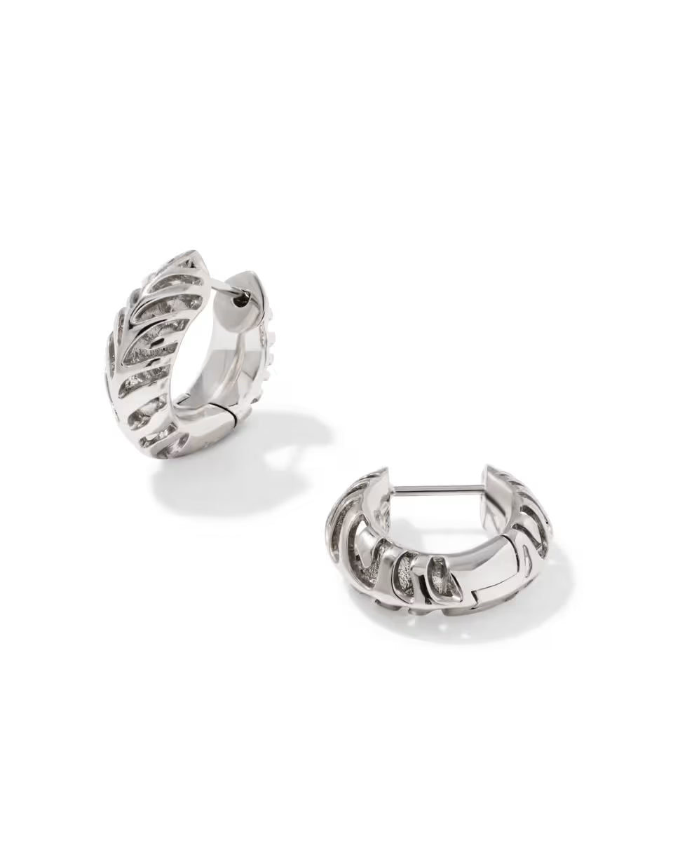 Kendra Scott: Tiger Striped Mikki Huggie Earrings in Silver (9608805536)