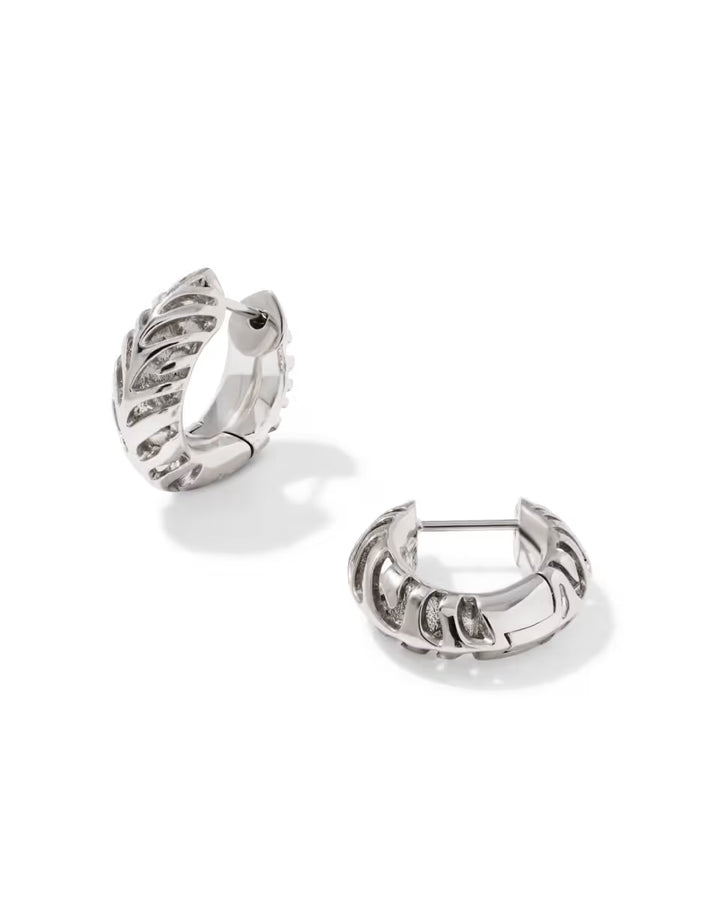 Kendra Scott: Tiger Striped Mikki Huggie Earrings in Silver (9608805536)