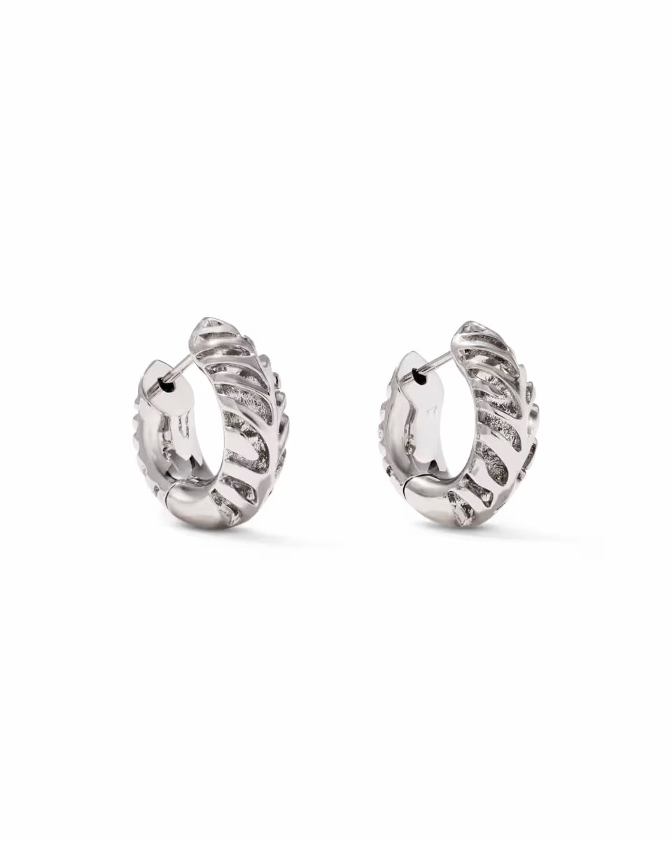 Kendra Scott: Tiger Striped Mikki Huggie Earrings in Silver (9608805536)