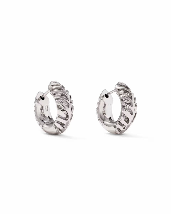 Kendra Scott: Tiger Striped Mikki Huggie Earrings in Silver (9608805536)