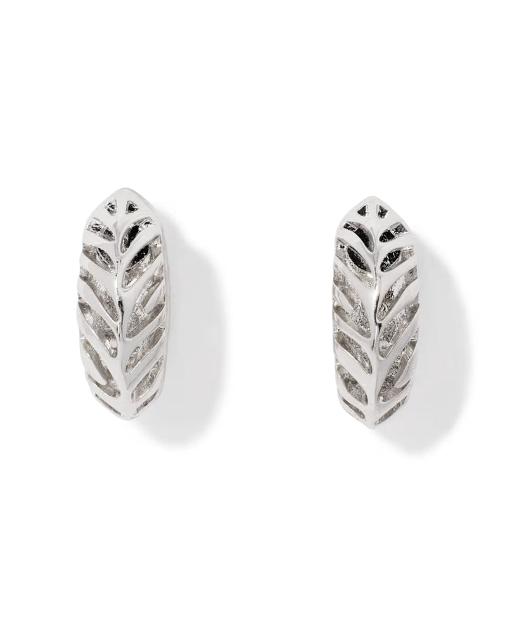 Kendra Scott: Tiger Striped Mikki Huggie Earrings in Silver (9608805536)