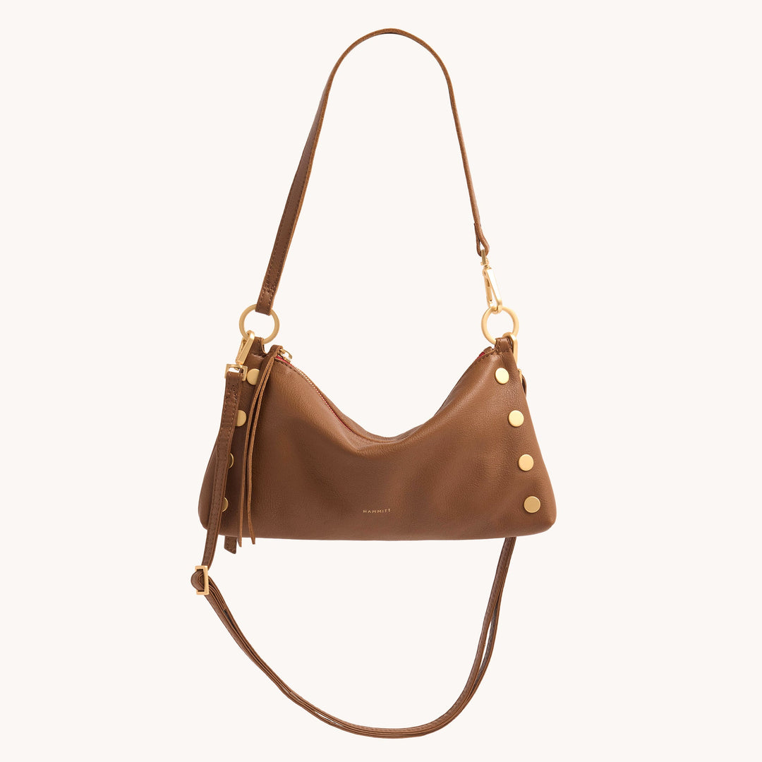 Hammitt: Kyle Handbag in Mahogany Pebble/Brushed Gold - The Vogue Boutique