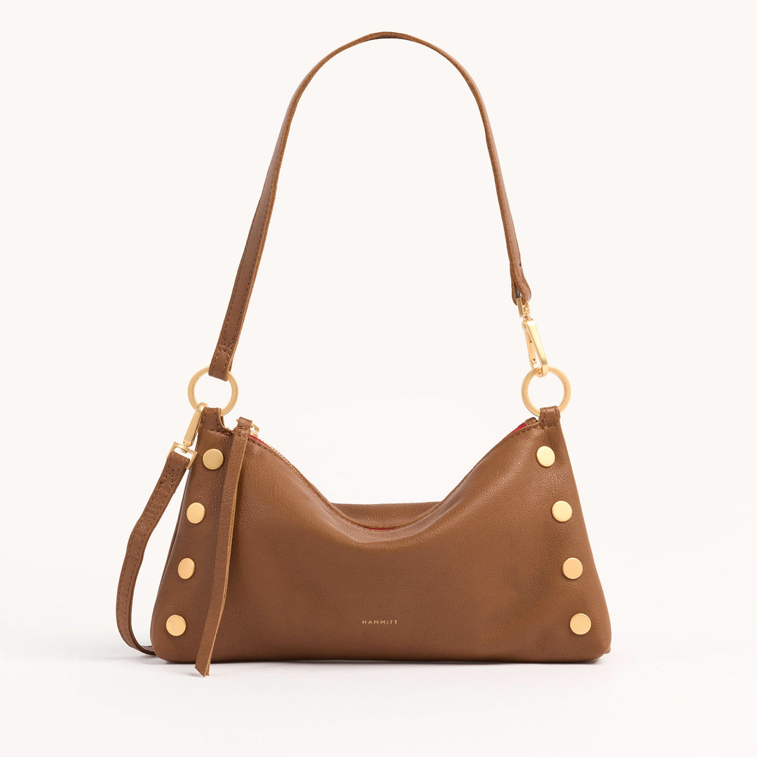 Hammitt: Kyle Handbag in Mahogany Pebble/Brushed Gold - The Vogue Boutique