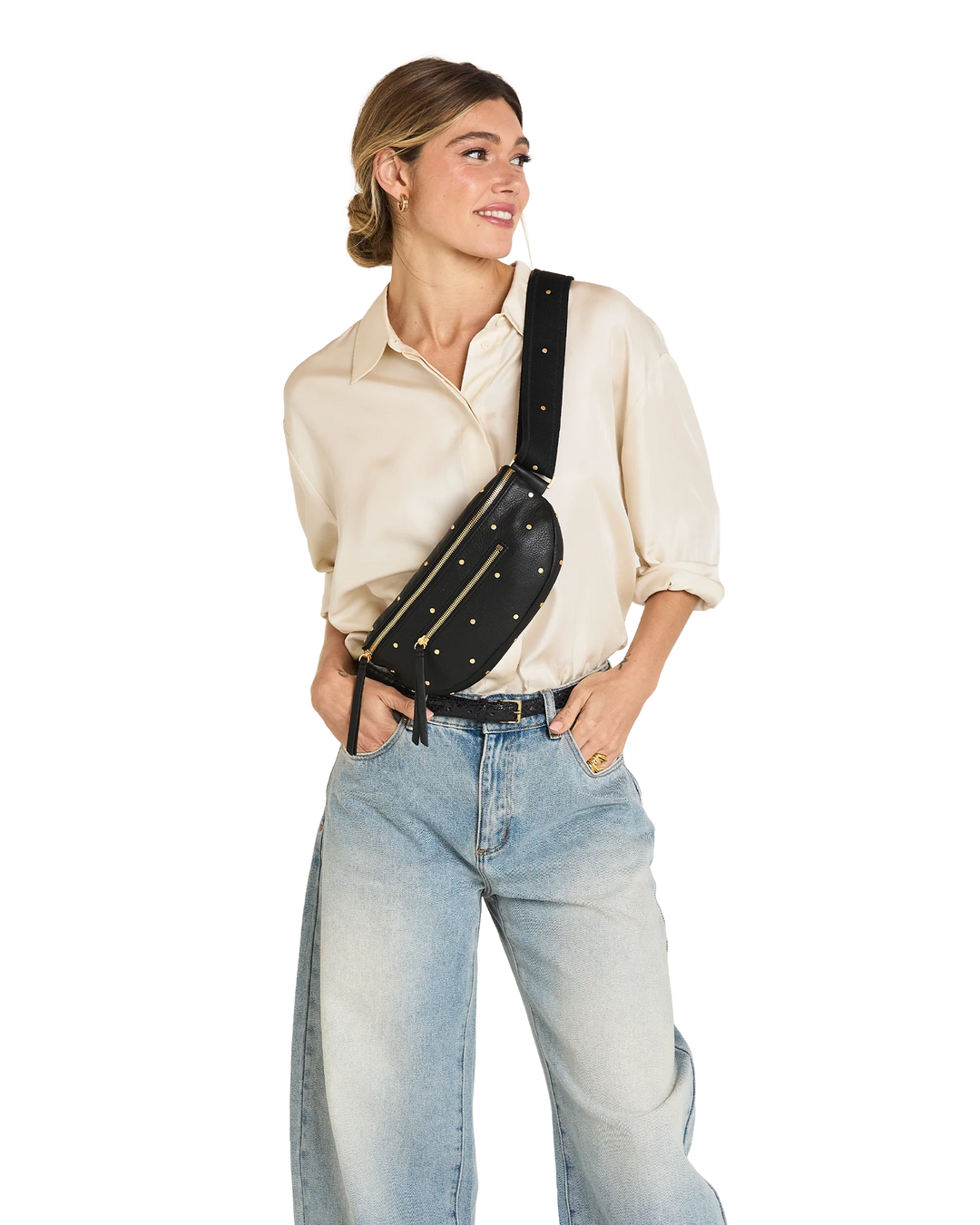 Hammitt: Charles Crossbody Med in Starlight/Brushed Gold