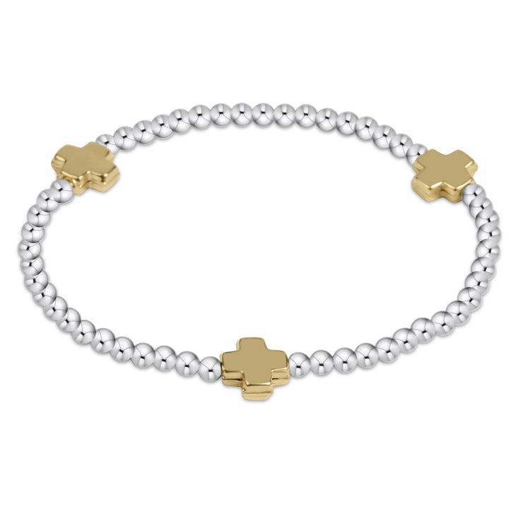 Enewton: Signature Cross Mixed Metal 3mm Bracelet