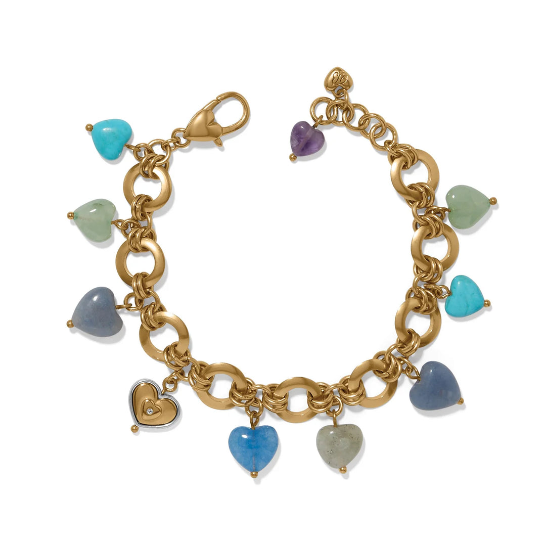 Brighton: One Heart Multi Heart Beaded link Bracelet (JF0484)