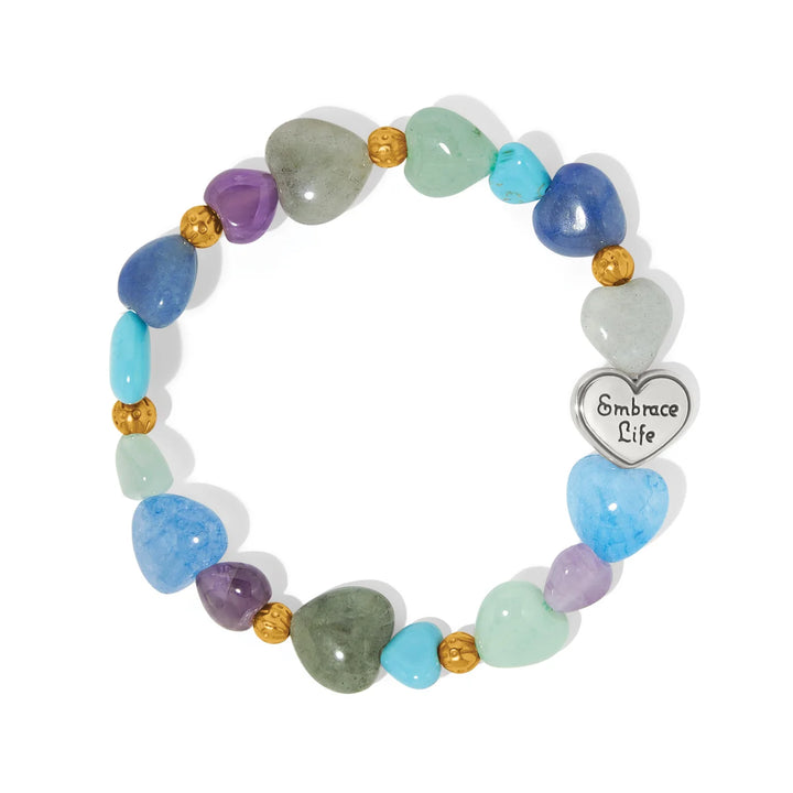 Brighton: One Heart Multi Heart Bead Stretch Bracelet (JF0483)
