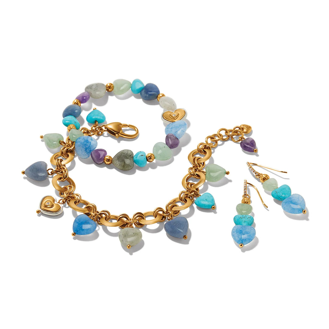 Brighton: One Heart Multi Heart Bead Stretch Bracelet (JF0483)
