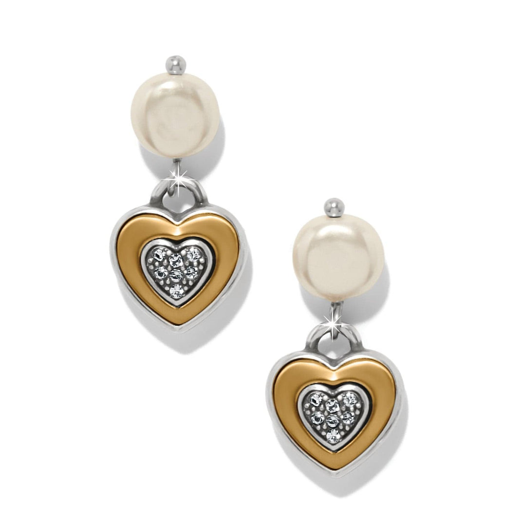 Brighton: One Heart Pearl Post Drop Earrings (JA0277)