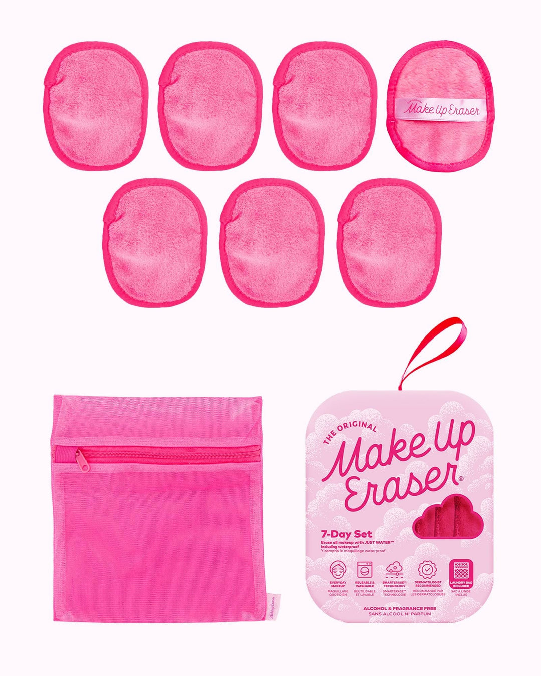The Original Makeup Eraser: 7-Day Set Classics in Hot pink - The Vogue Boutique