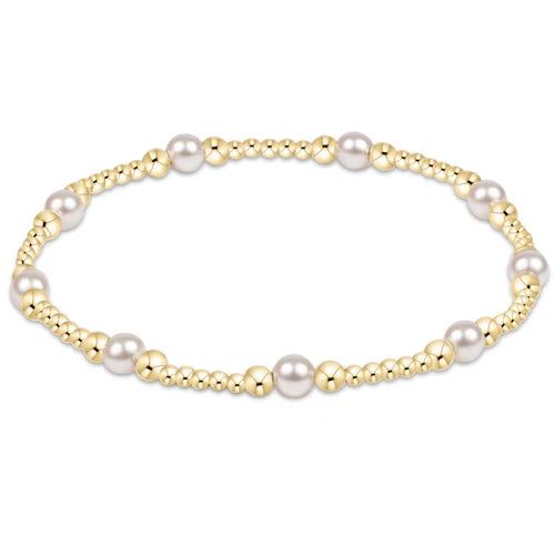 Enewton: Classic Purpose Pattern Gold Bead Bracelet - Pearl - The Vogue Boutique