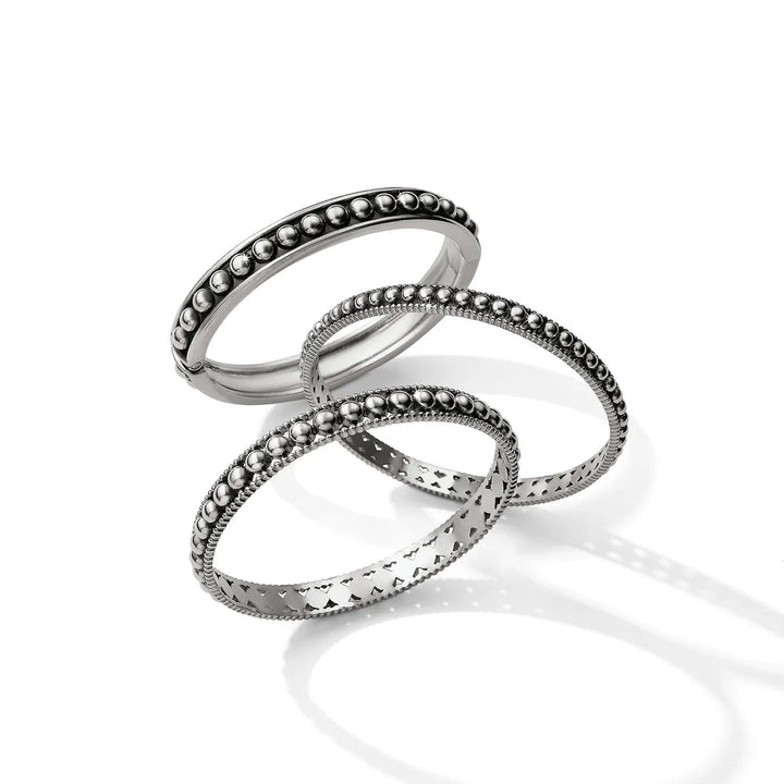 Brighton: Silver Pretty Tough Pierced Slim Bangle (JF0103)
