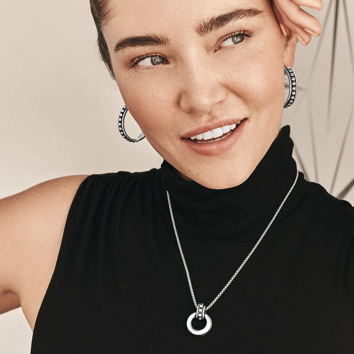 Brighton: Pretty Tough Stud Large Leverback Hoop Earrings (JA9895)