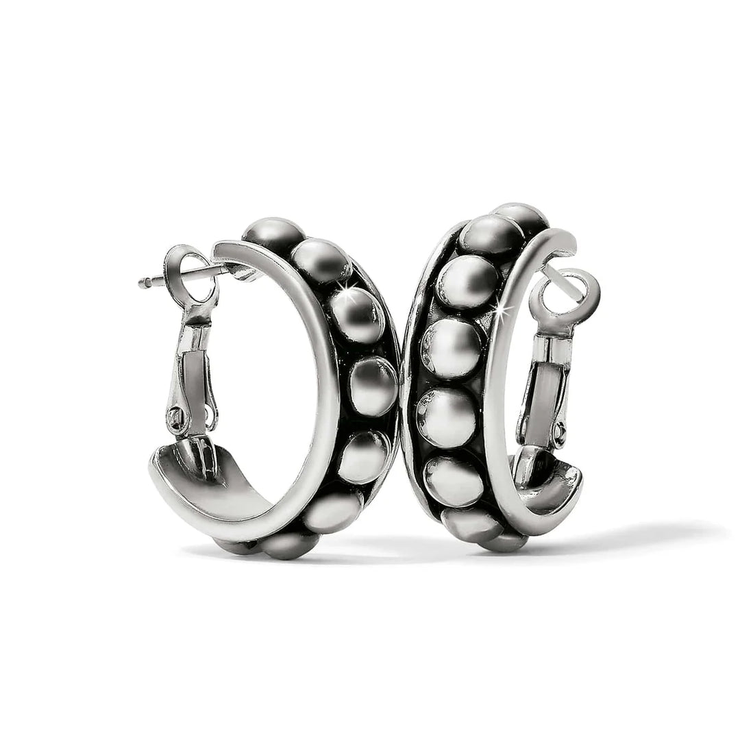 Brighton: Pretty Tough Stud Medium Leverback Hoop Earrings (JA9896)