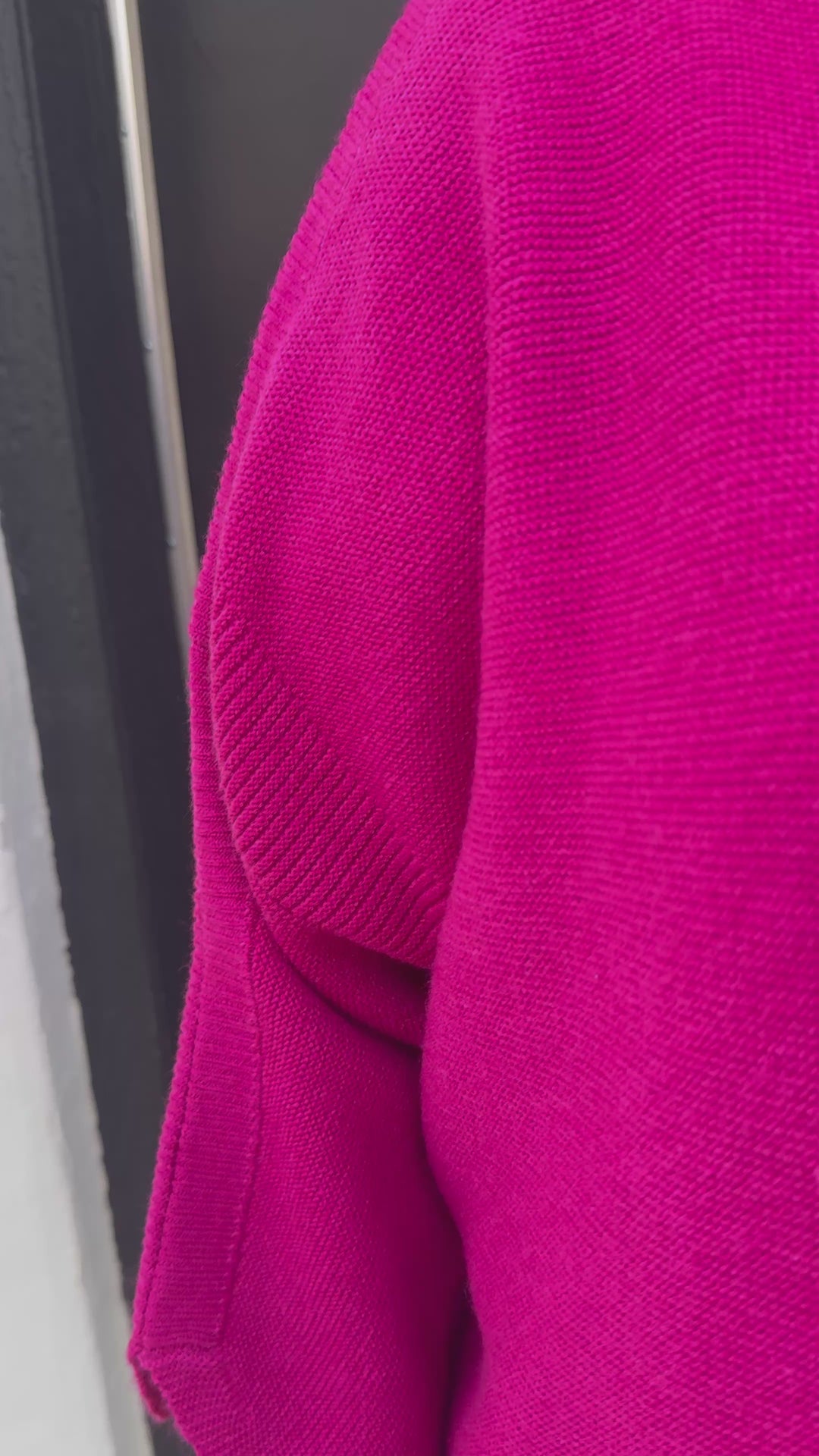 Multiples: Funnel Neck Sweater in Deep Fuchsia (M46110KM)