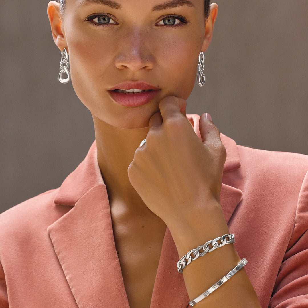 Brighton: Cleo Pave Link  Silver Bracelet