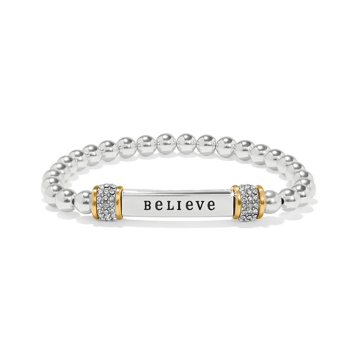 Brighton: Meridian Believe Two Tone Stretch Bracelet (JF0391)