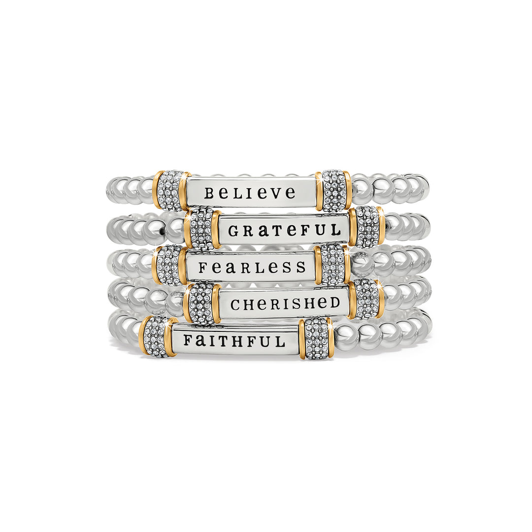 Brighton: Meridian Believe Two Tone Stretch Bracelet (JF0391)