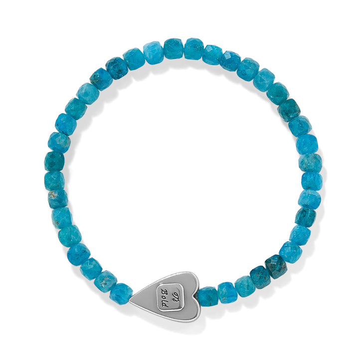 Brighton: Love Messages Be Bold Teal Stretch Bracelet (JF0485)