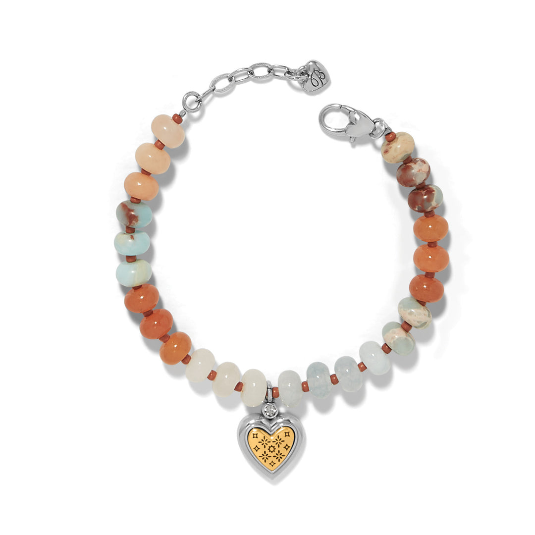 Brighton: Mosaic Two Tone Heart Beaded Bracelet (JF0503)