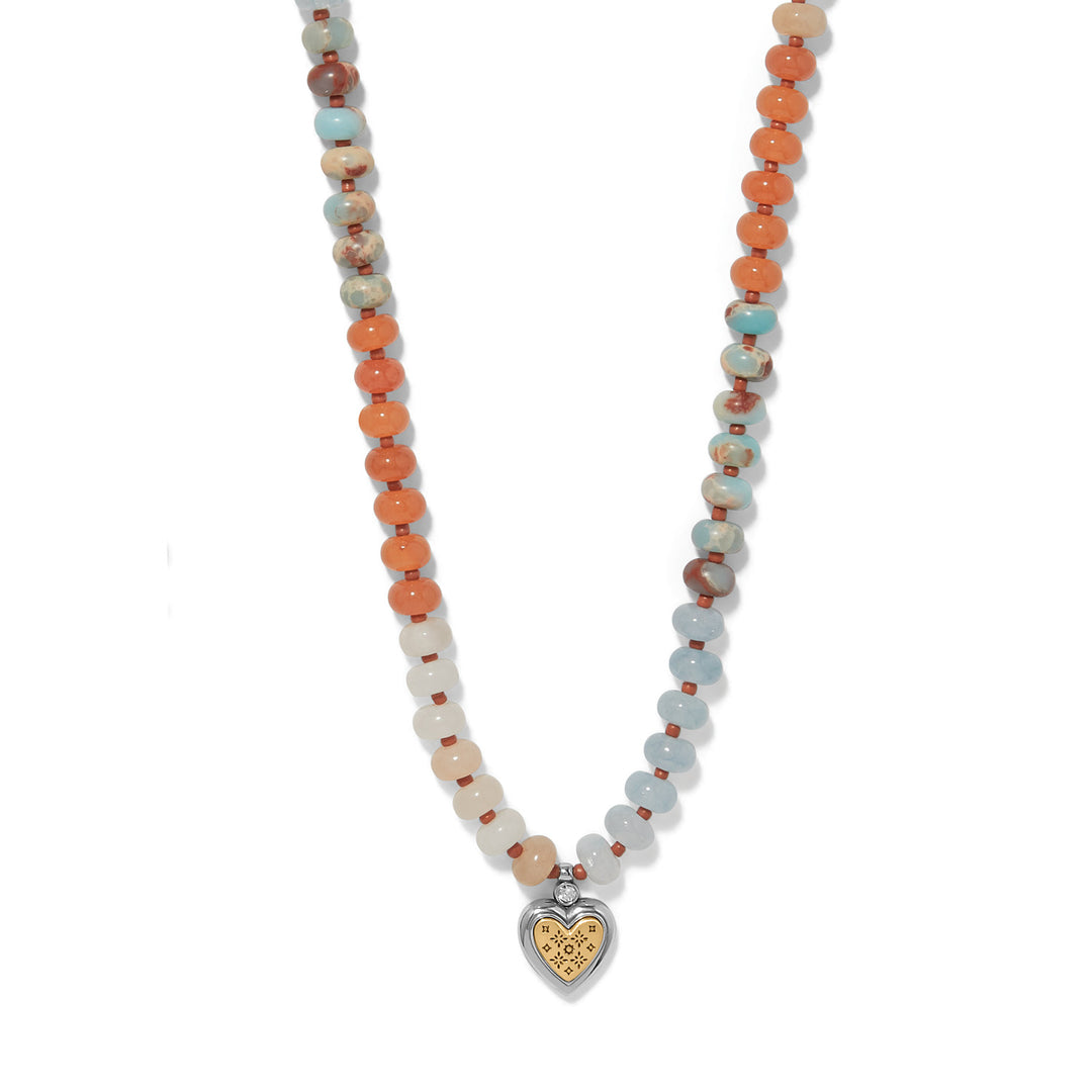 Brighton: Mosaic Two Tone Heart Beaded Necklace (JM0292)