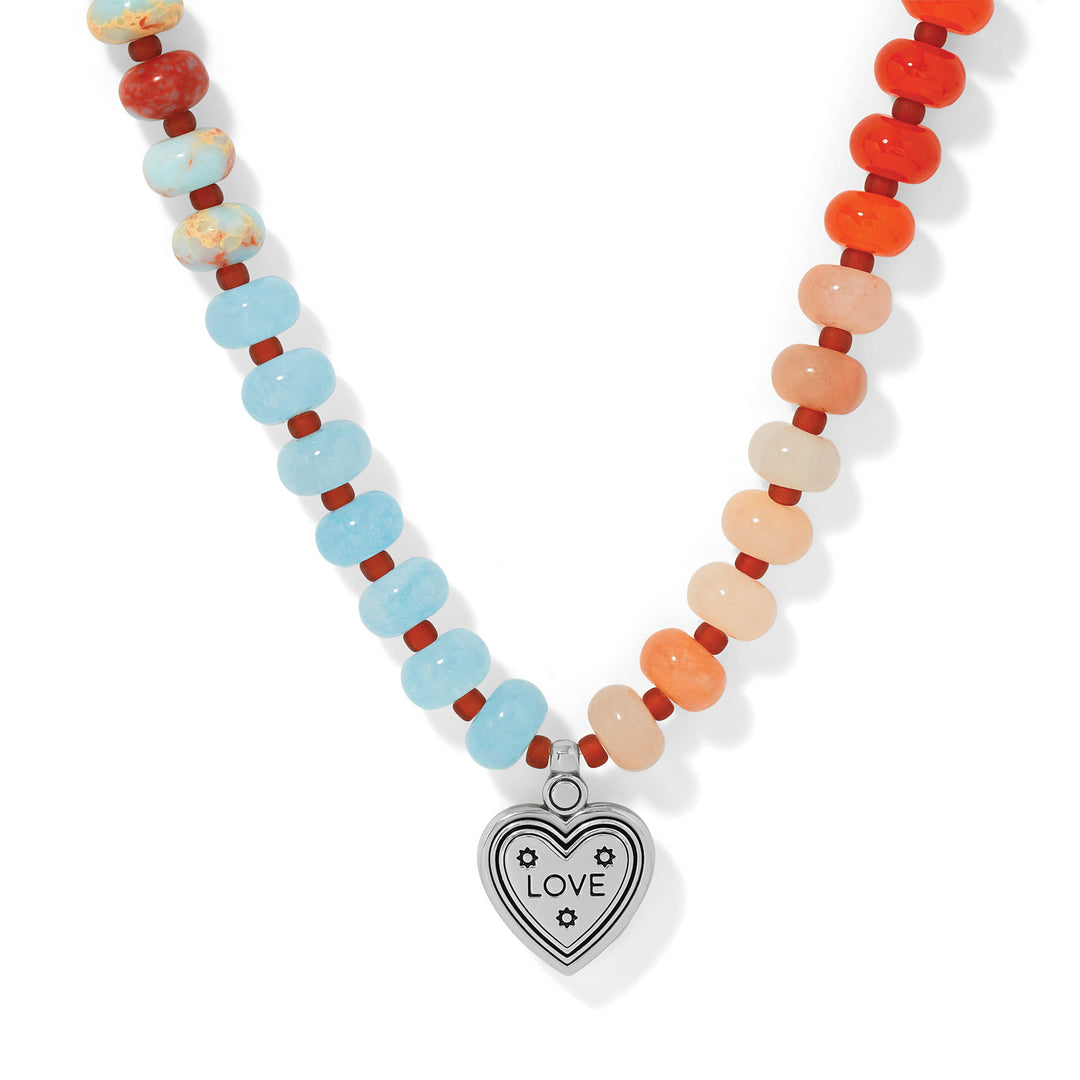 Brighton: Mosaic Two Tone Heart Beaded Necklace (JM0292)