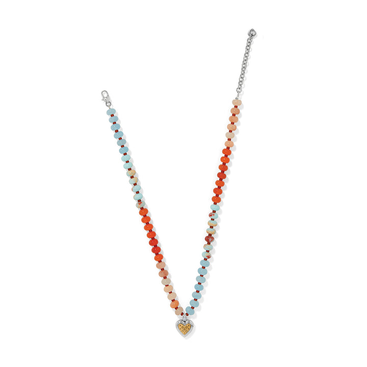 Brighton: Mosaic Two Tone Heart Beaded Necklace (JM0292)