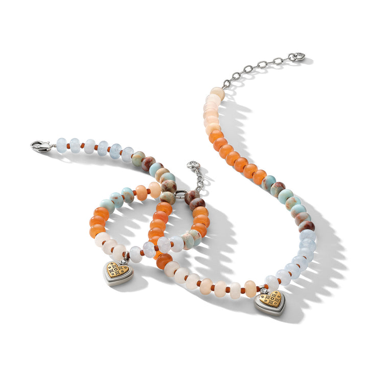Brighton: Mosaic Two Tone Heart Beaded Necklace (JM0292)