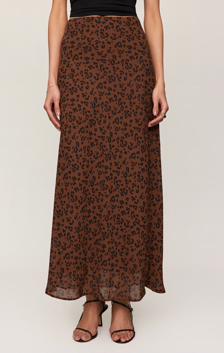 Z Supply: Europa Leopard Skirt in Burnt Umber (ZK263215)
