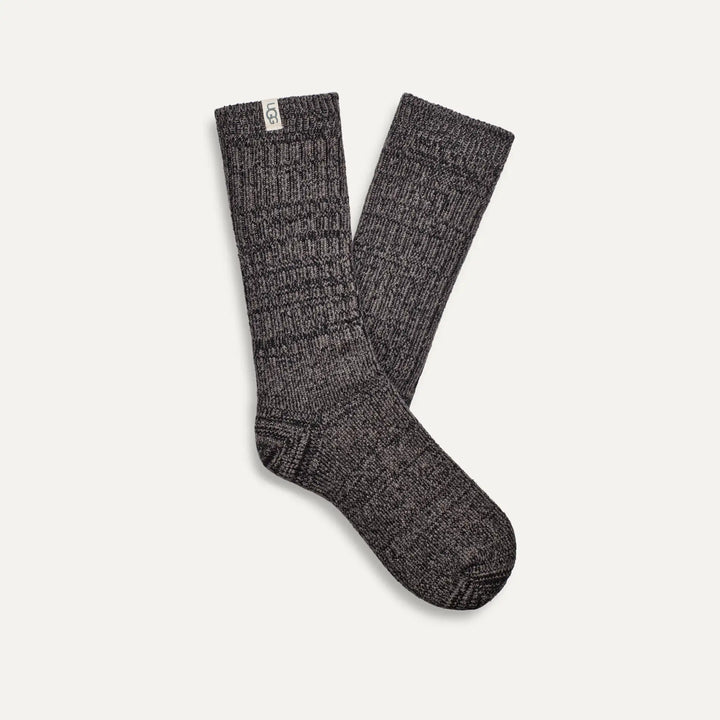 UGG: Rib Knit Slouchy Crew Sock - Grey/Black (1014832-GRB)