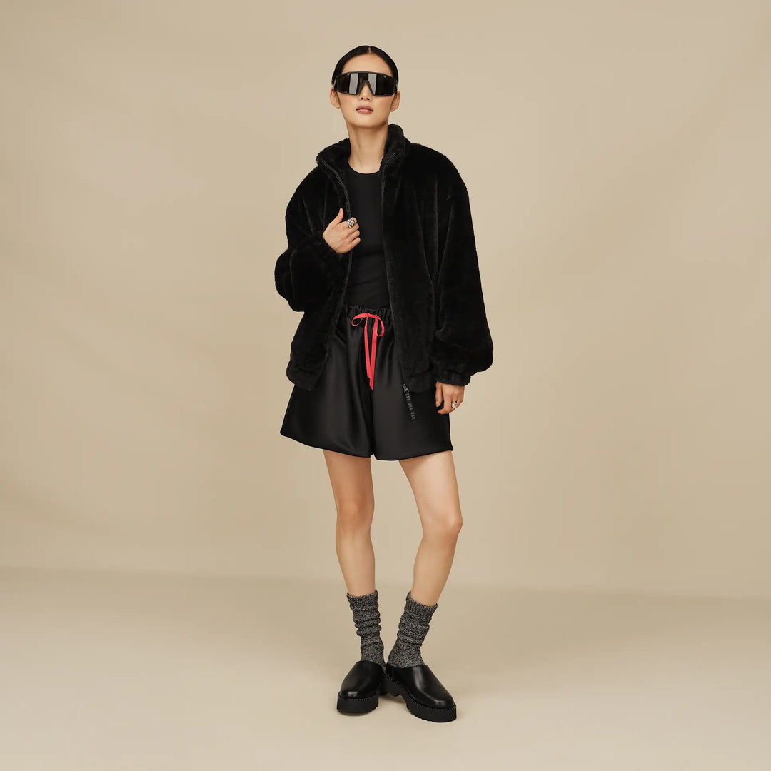 UGG: Rib Knit Slouchy Crew Sock - Grey/Black (1014832-GRB)