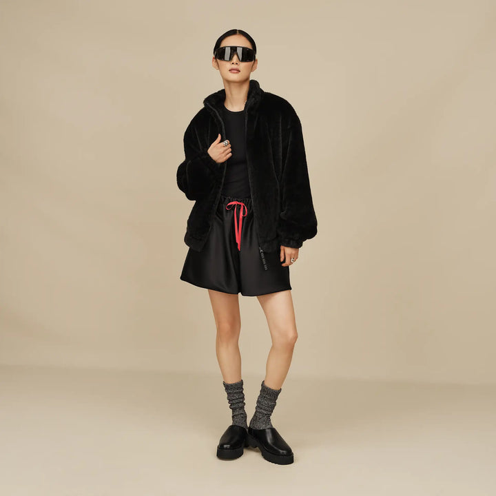 UGG: Rib Knit Slouchy Crew Sock - Grey/Black (1014832-GRB)