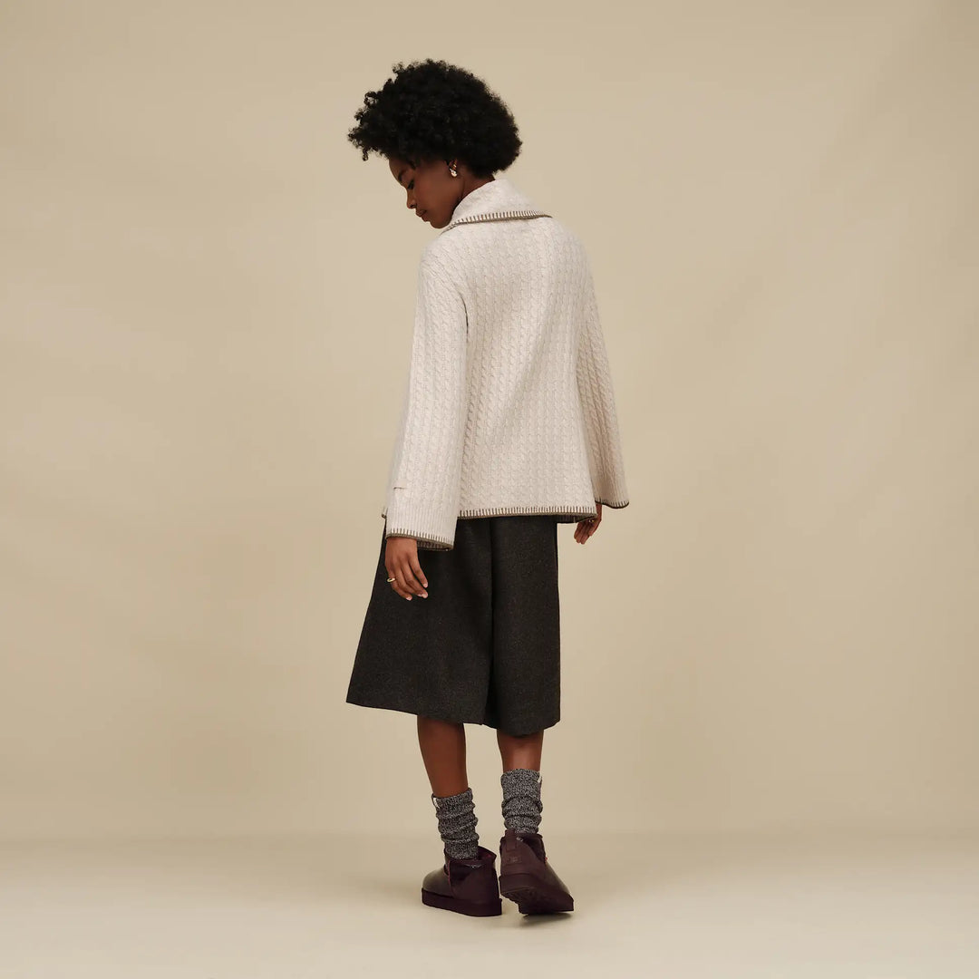 UGG: Rib Knit Slouchy Crew Sock - Grey/Black (1014832-GRB)
